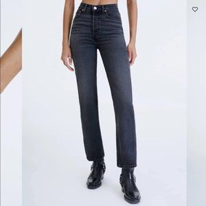 Re/Done Women’s Straight Leg Jeans - Washed Black